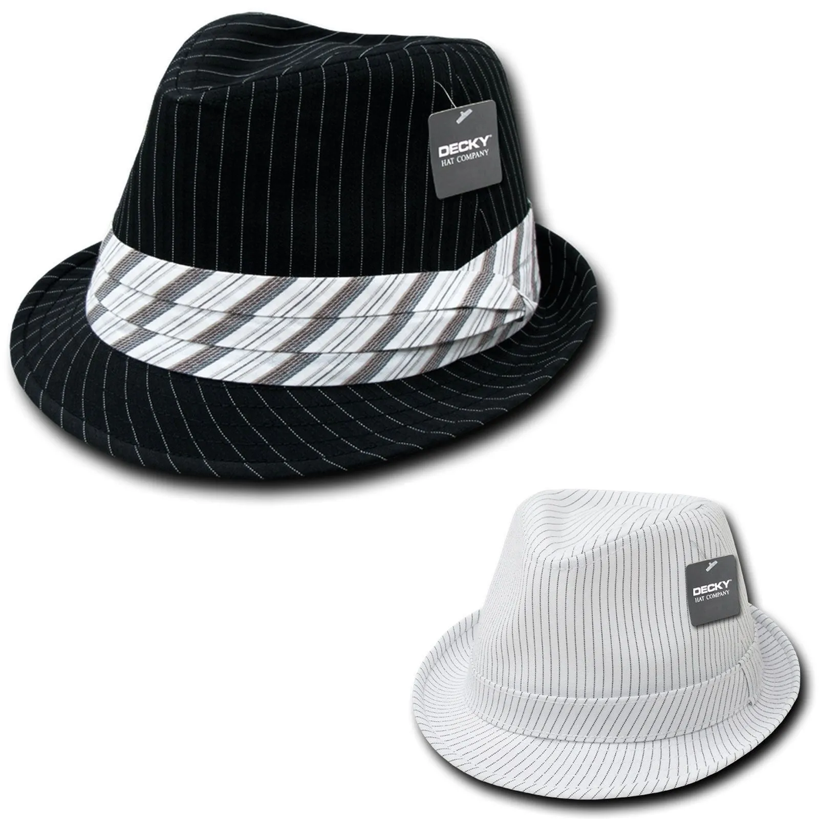 1 Dozen Decky Pinstripe Fedoras Hats Wholesale Lots