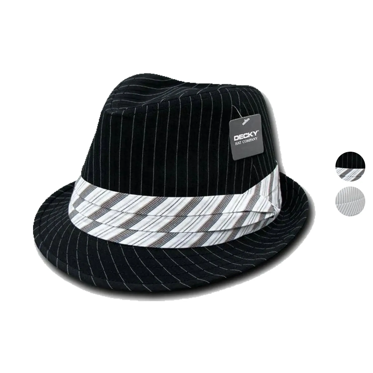 1 Dozen Decky Pinstripe Fedoras Hats Wholesale Lots