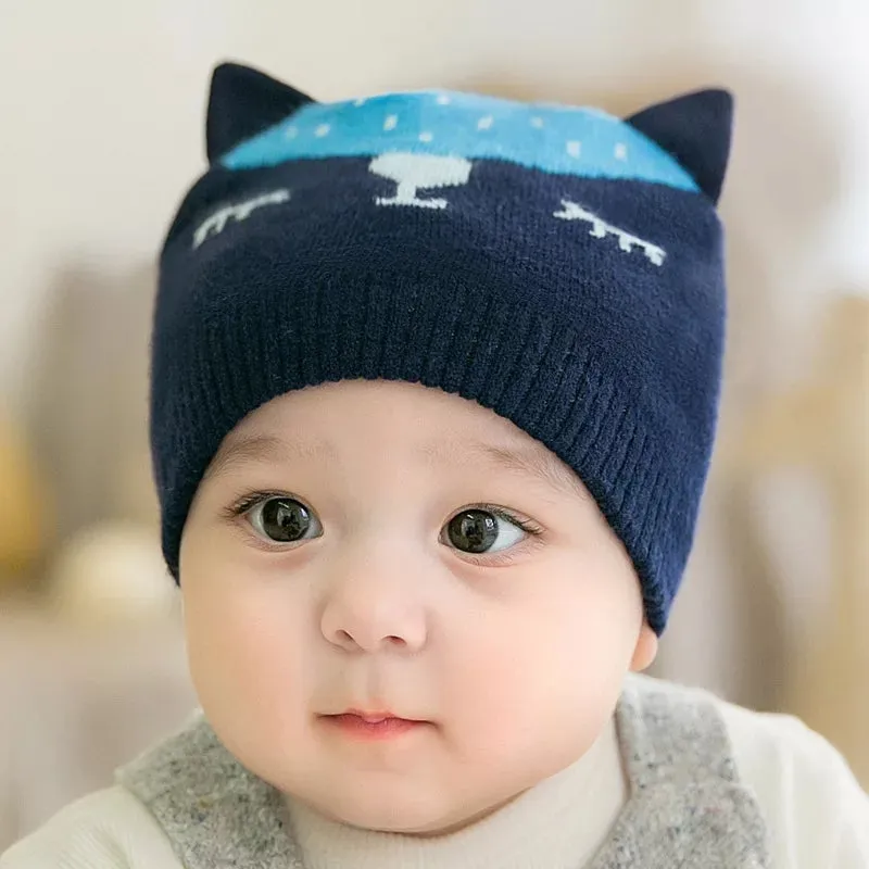 2 Pcs Newborn Baby Hat Beanies Toddler Cap Knitted Warm