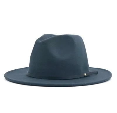 54-56-60CM Women Men Wool Vintage Gangster Trilby Felt Fedora Hat With Wide Brim Gentleman Elegant Lady Winter Autumn Jazz Caps