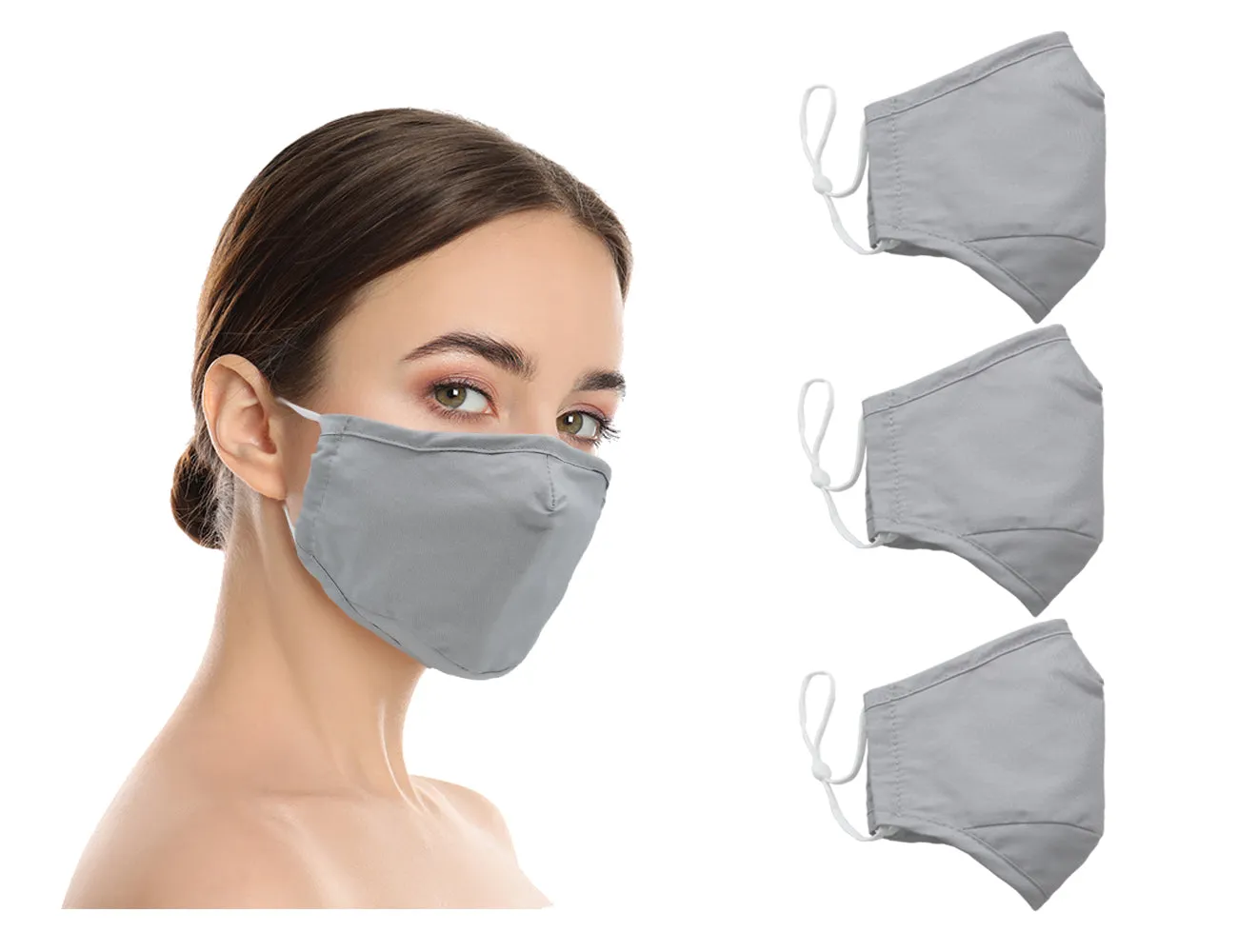 Amba7 Washable Reusable Anti-dust Cotton Cloth Face Mask Double Layer Covering 3 Pack - In Stock USA Seller