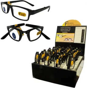 black folding reading glasses w/ display Case of 36