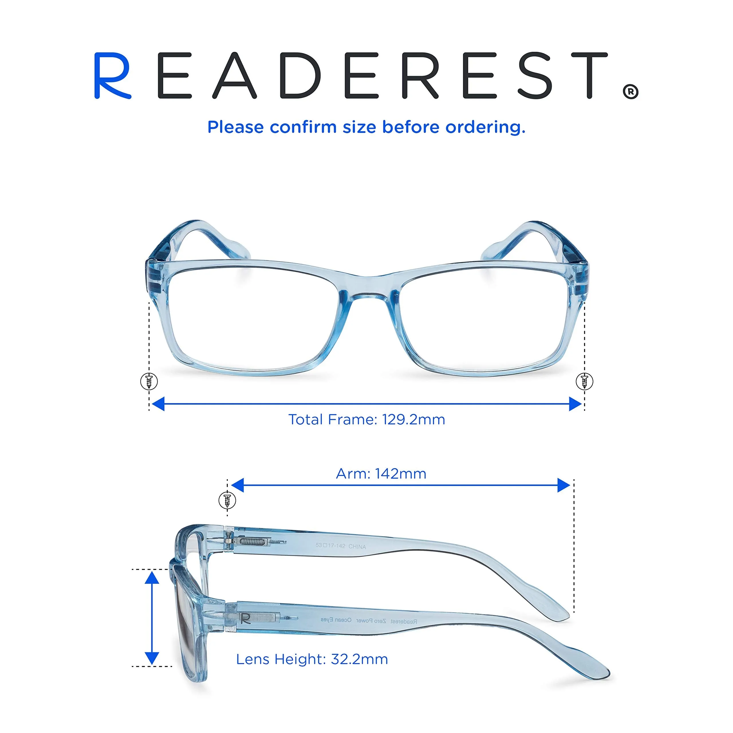 Blue-Light-Blocking-Reading-Glasses-Light-Blue-0-75-Magnification Anti Glare