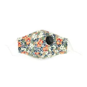 Breathable Vent Face Mask - Floral Orange