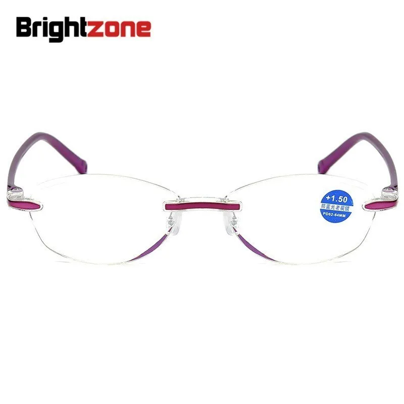 Brightzone Women's Rimless Square Alloy Reading Glasses C856