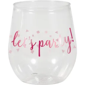 Bulk Pink 14oz Stemless Wine Glass (Case of 6)