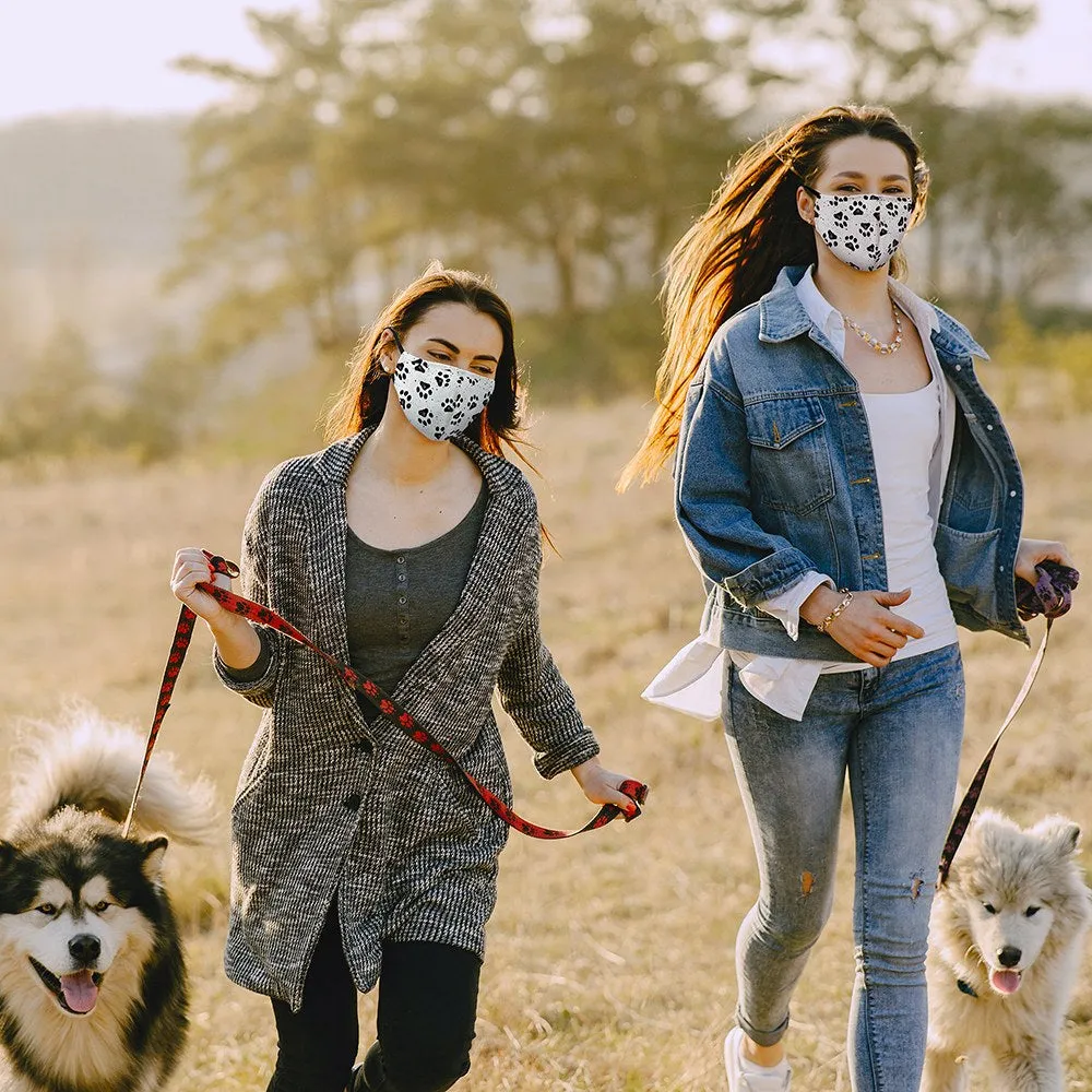 Cat and Dog Paw Prints Cloth Face Mask