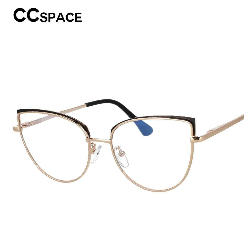 CCspace Women's Full Rim Square Cat Eye Alloy Reading Glasses R53101