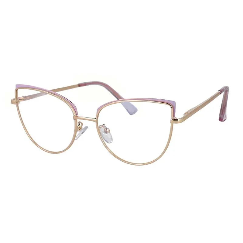 CCspace Women's Full Rim Square Cat Eye Alloy Reading Glasses R53101