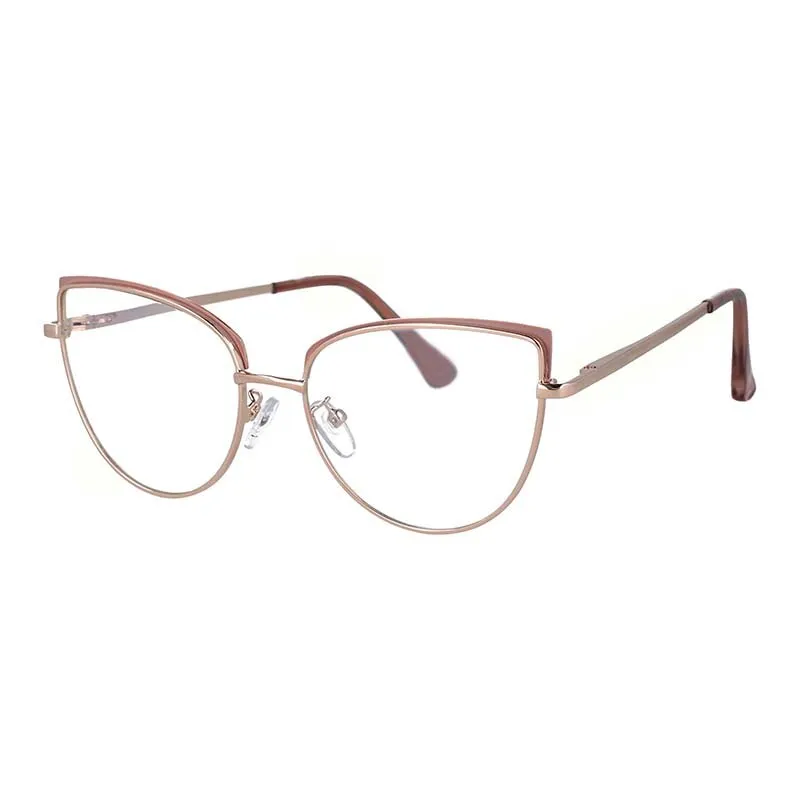 CCspace Women's Full Rim Square Cat Eye Alloy Reading Glasses R53101