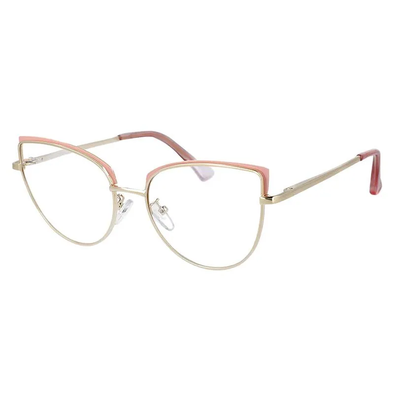 CCspace Women's Full Rim Square Cat Eye Alloy Reading Glasses R53101