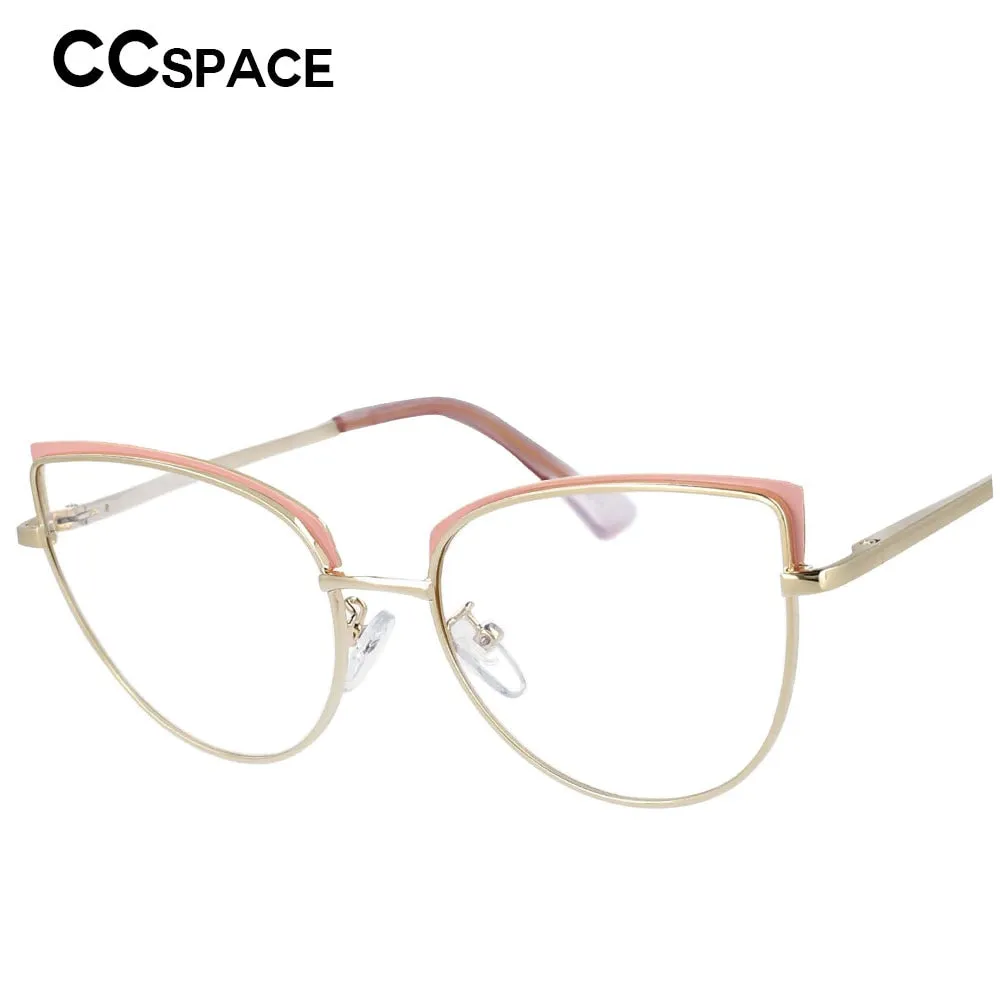 CCspace Women's Full Rim Square Cat Eye Alloy Reading Glasses R53101