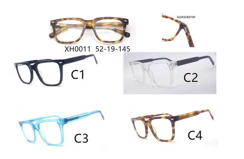 Cubojue Unisex Full Rim Square Acetate Reading Glasses Xh0011