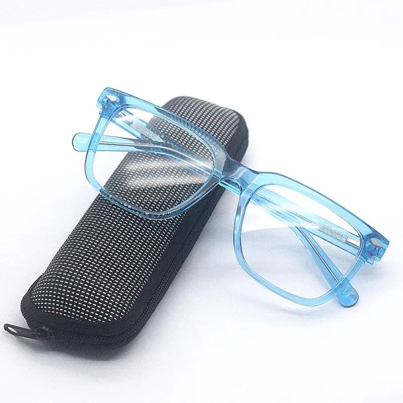 Cubojue Unisex Full Rim Square Acetate Reading Glasses Xh0011