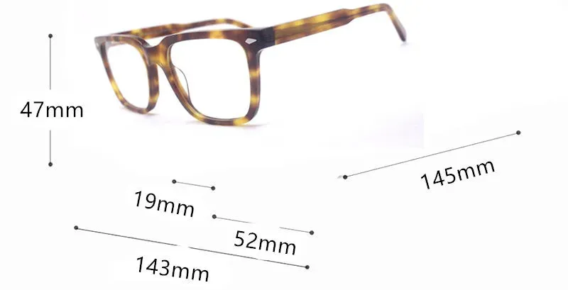 Cubojue Unisex Full Rim Square Acetate Reading Glasses Xh0011