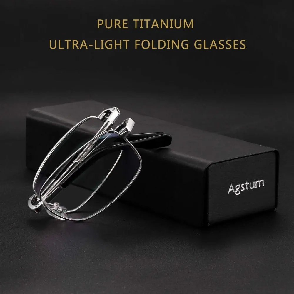 Foldable Pure Titanium Glasses Optical Frame for Men A8935