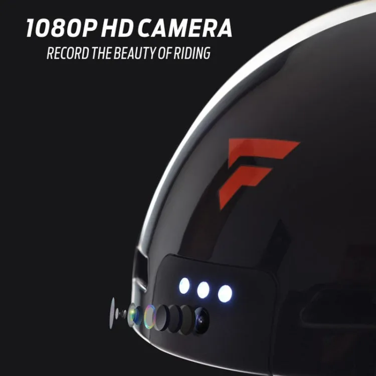 Foxwear V6 Camera Recorder Smart 720P HD With Light Riding Helmet, Size: One Size(White)