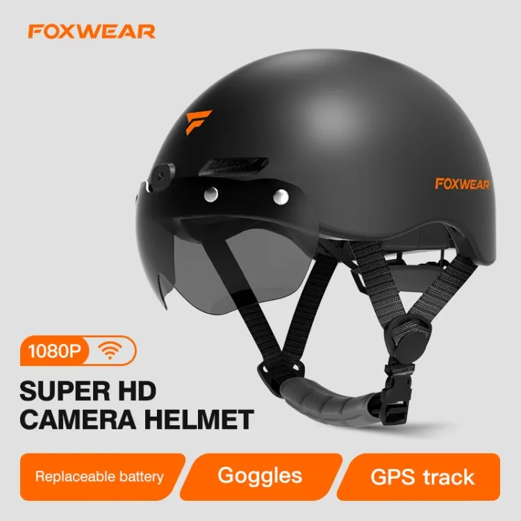 Foxwear V6S 1080P HD Video Recorder Cycling Smart Helmet with GPS, Size: 54-61cm(Black)