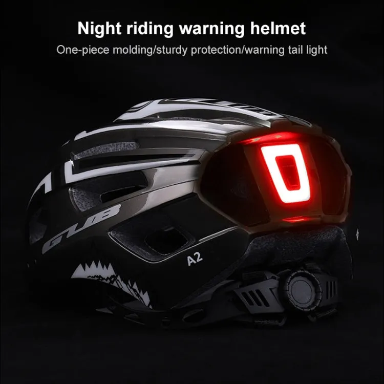 GUB A2 Unisex Bicycle Helmet With Tail Light(Black Red)