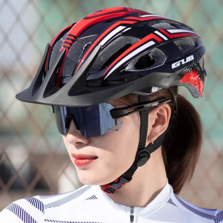 GUB A2 Unisex Bicycle Helmet With Tail Light(Black Red)