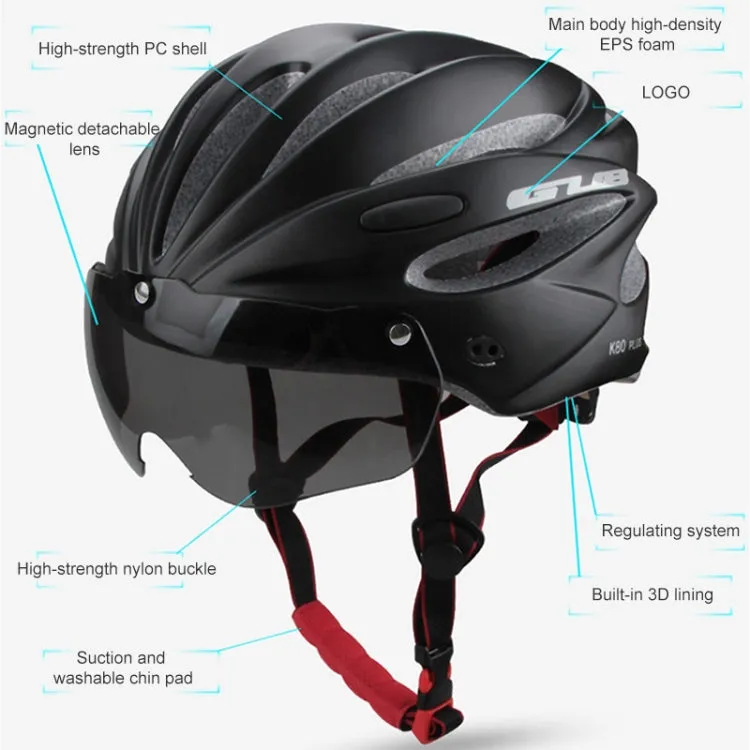 GUB K80 Plus Bike Helmet With Visor And Goggles(Red)