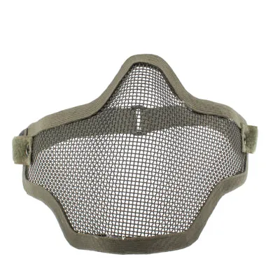 Half Face Net Mesh Style Protection Mask with Elastic Strap(Army Green)