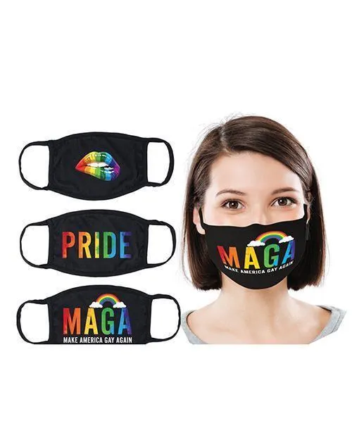 Hott Products Mask-erade Masks - Pride-gay Again- Rainbow Kiss Pack Of 3