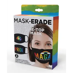 Hott Products Mask-erade Masks - Pride/gay Again/ Rainbow Kiss Pack Of 3