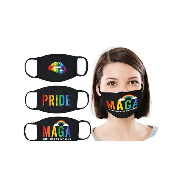 Hott Products Mask-erade Masks - Pride/gay Again/ Rainbow Kiss Pack Of 3