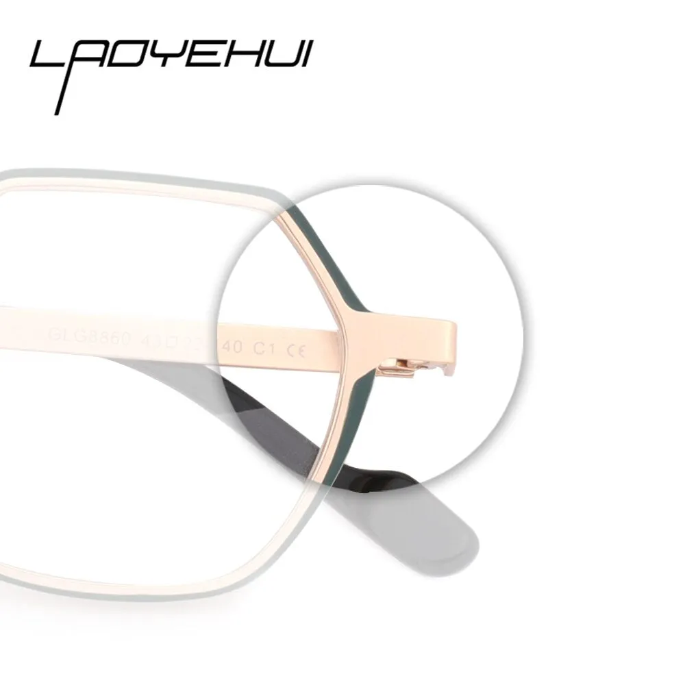 Laoyehui Unisex Full Rim Polygon Round Alloy Myopic Reading Glasses Glg8860c