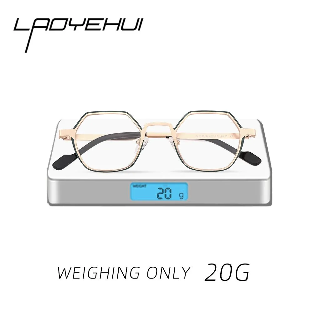 Laoyehui Unisex Full Rim Polygon Round Alloy Myopic Reading Glasses Glg8860c