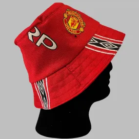 Manchester United 98/99 Upcycled Home Shirt Bucket Hat