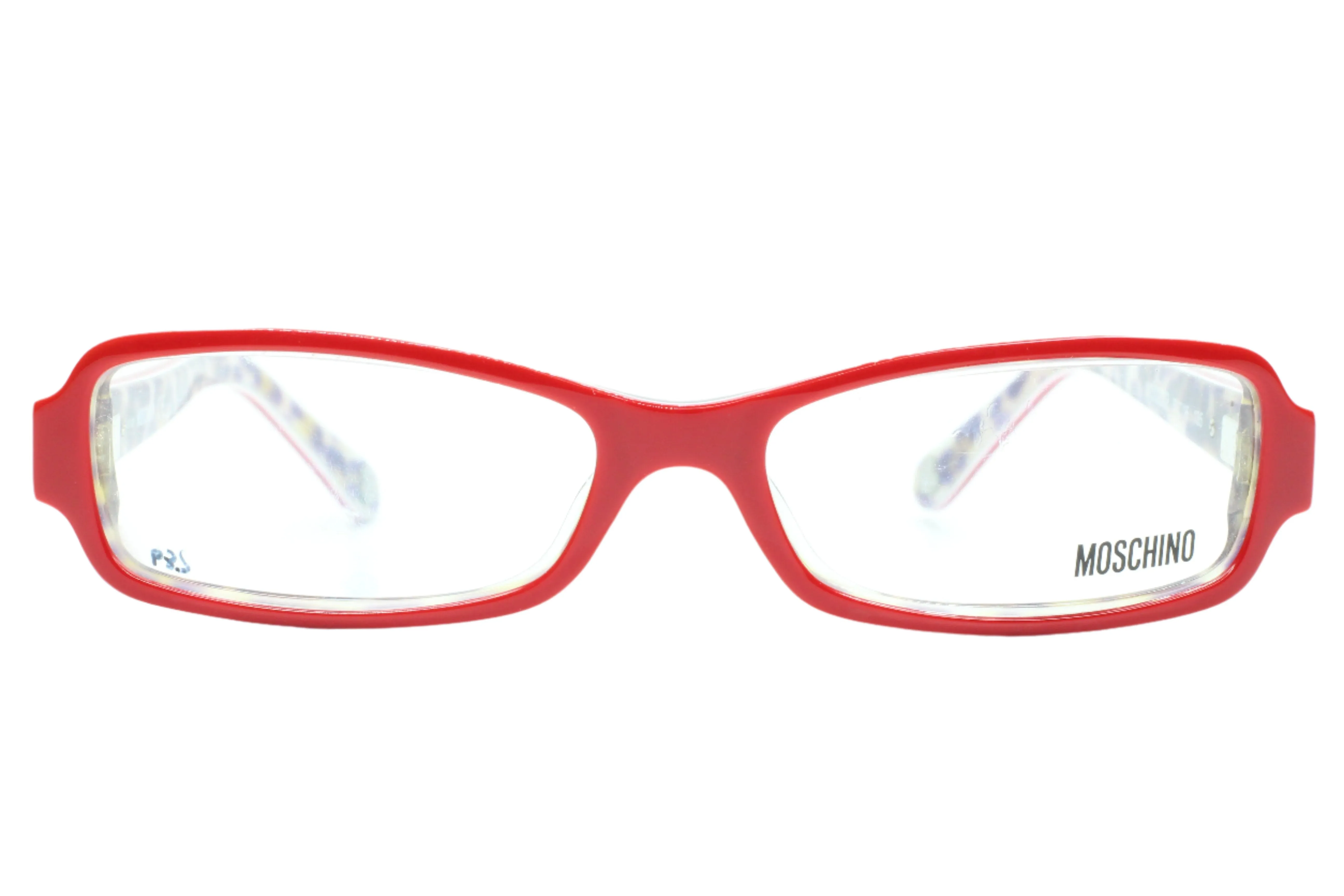 Moschino MO02002 Red Silver Hearts Acetate Designer Italy Eyeglasses