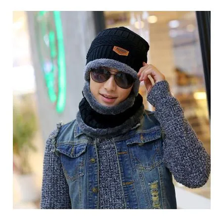 Neck Warmer Scarf Casual Warm Knitted Winter Beanie