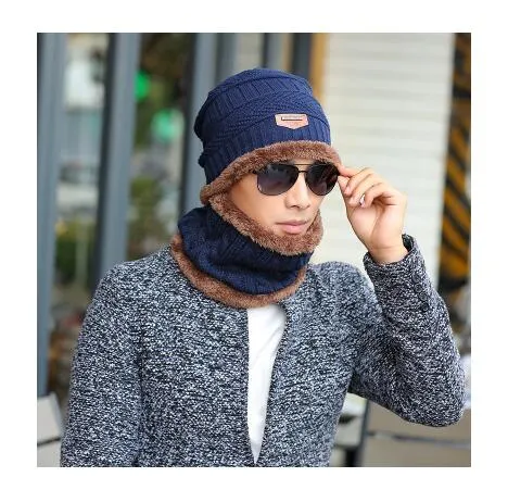 Neck Warmer Scarf Casual Warm Knitted Winter Beanie