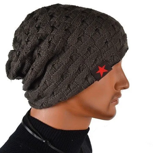 New Brand reversible knitted men warm beanie winter hats caps for men Chunky Baggy skullies