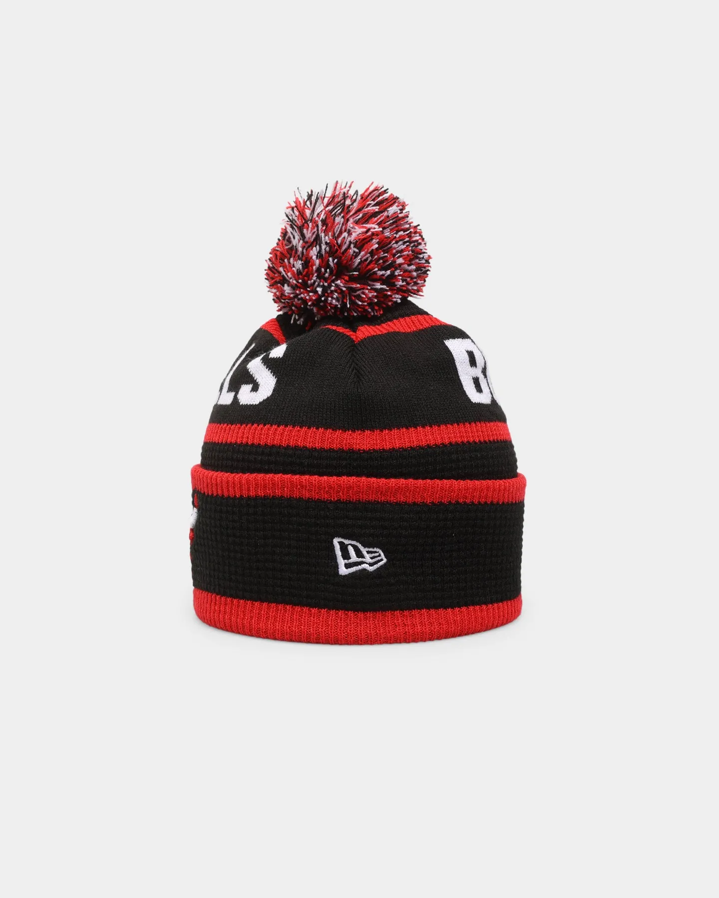 New Era Chicago Bulls Pom Waffle Knit Beanie Original Team Colours