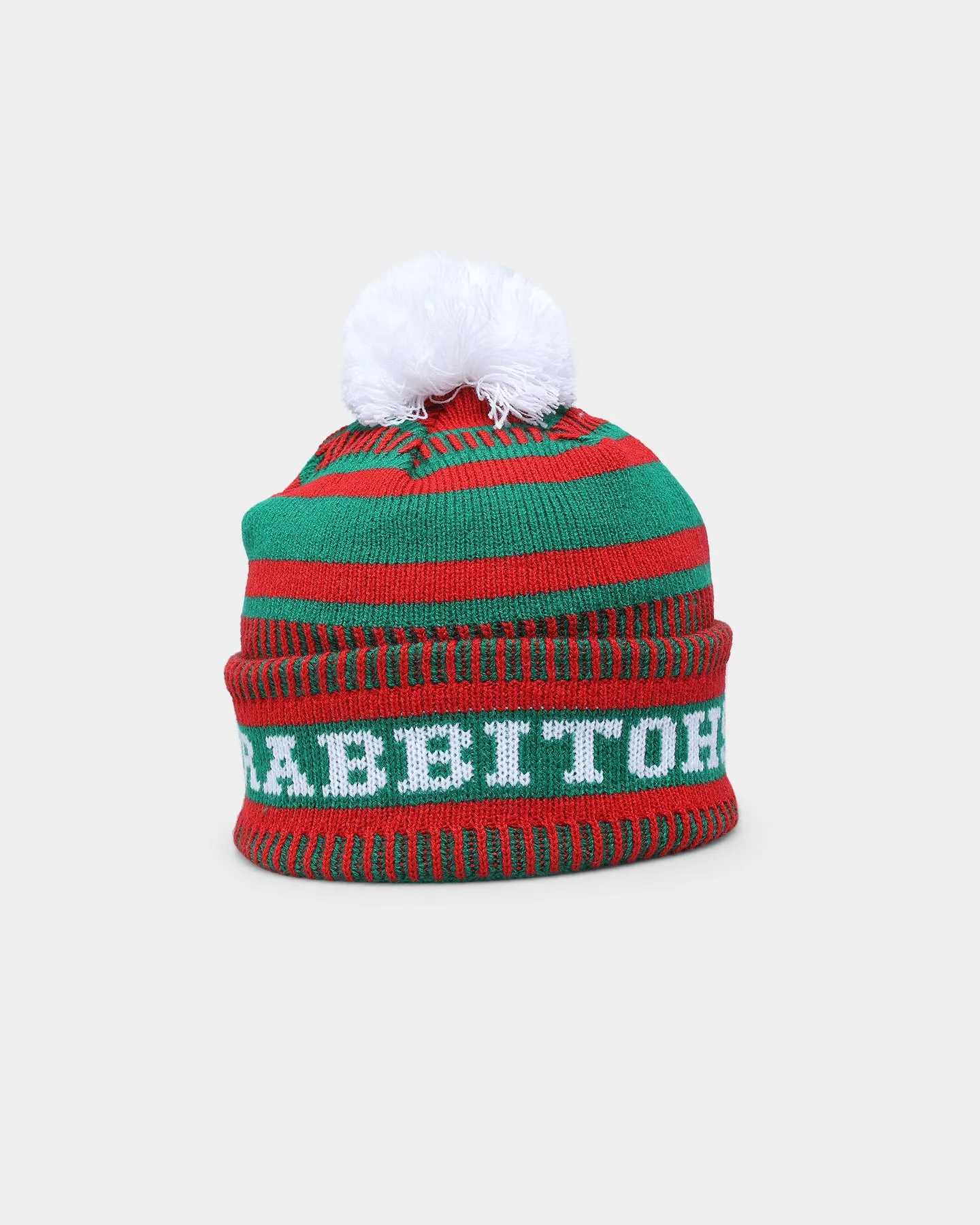 New Era South Sydney Rabbitohs NRL Kick Off 2022 Pom Wordmark Beanie Green/Red