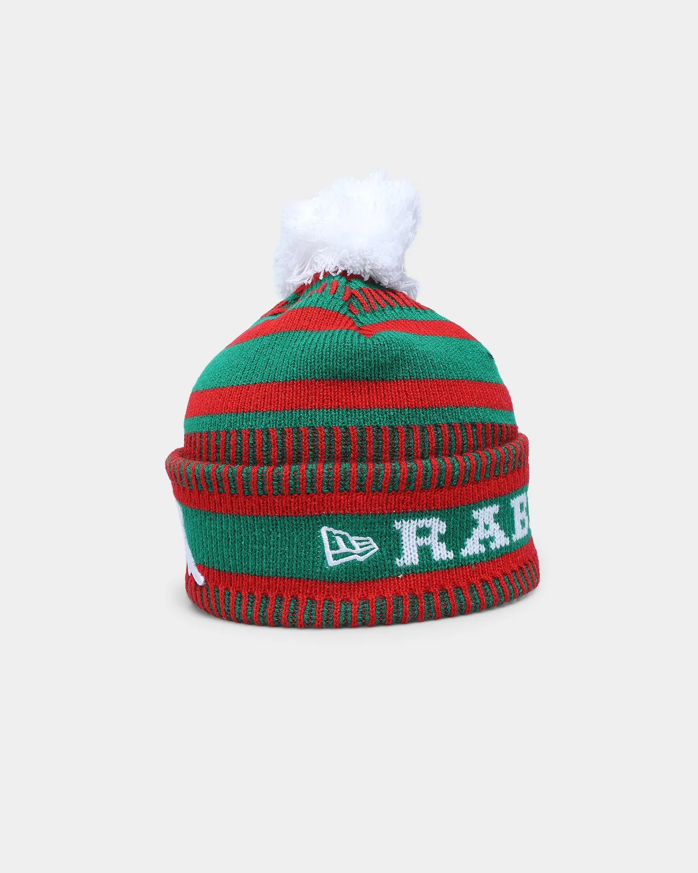 New Era South Sydney Rabbitohs NRL Kick Off 2022 Pom Wordmark Beanie Green/Red