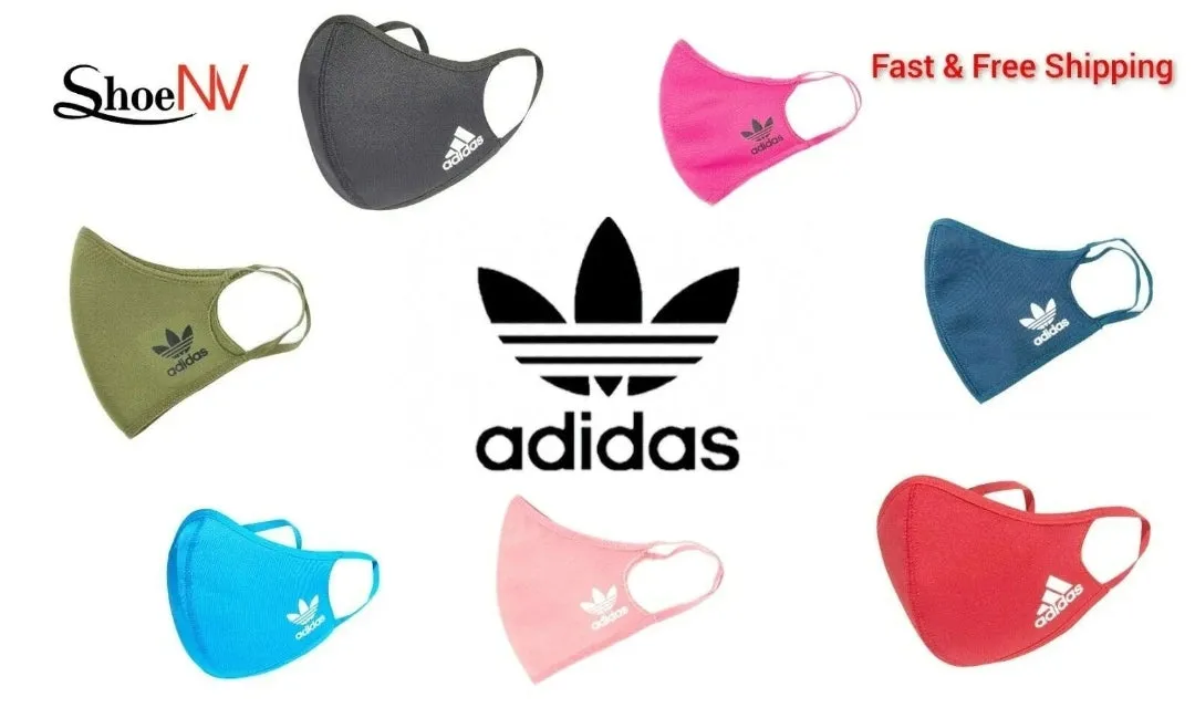 Official Adidas Face Travel Holiday Mask Reusable Washable **VARIOUS COLOURS**