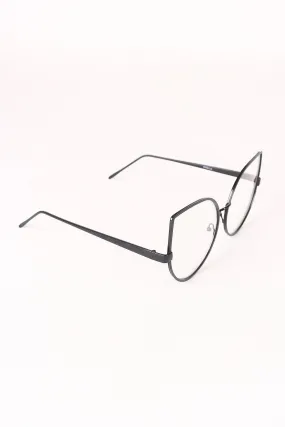 Oversized Clear Lense Cat Eye Glasses