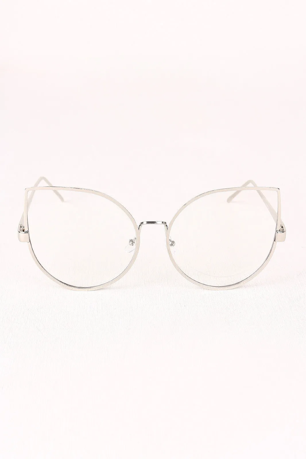 Oversized Clear Lense Cat Eye Glasses