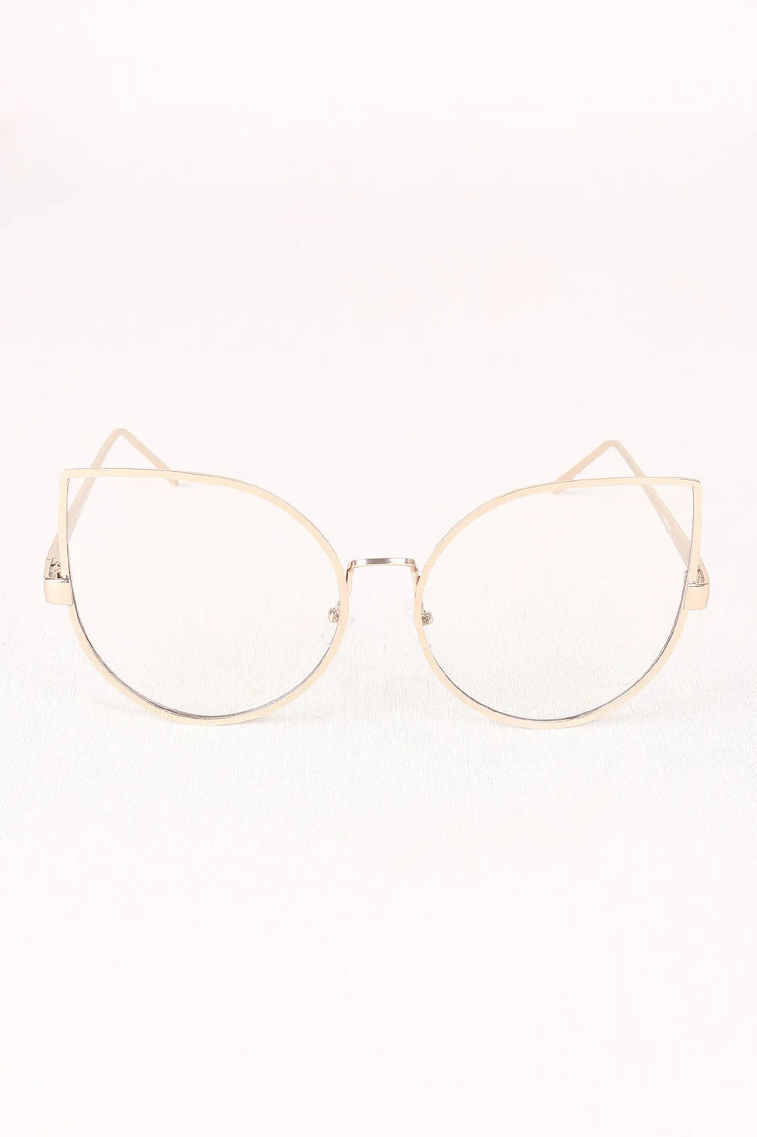 Oversized Clear Lense Cat Eye Glasses