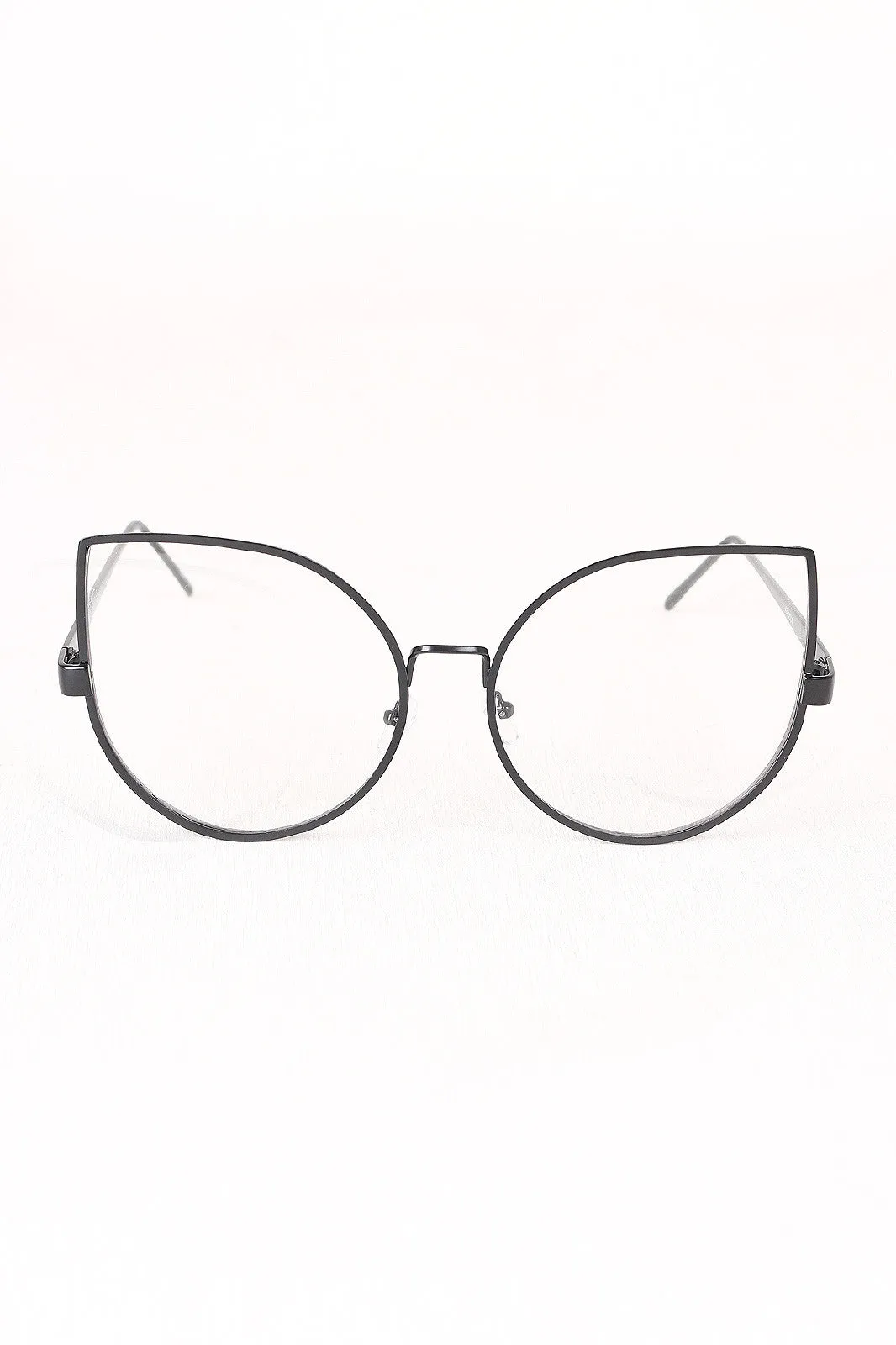 Oversized Clear Lense Cat Eye Glasses