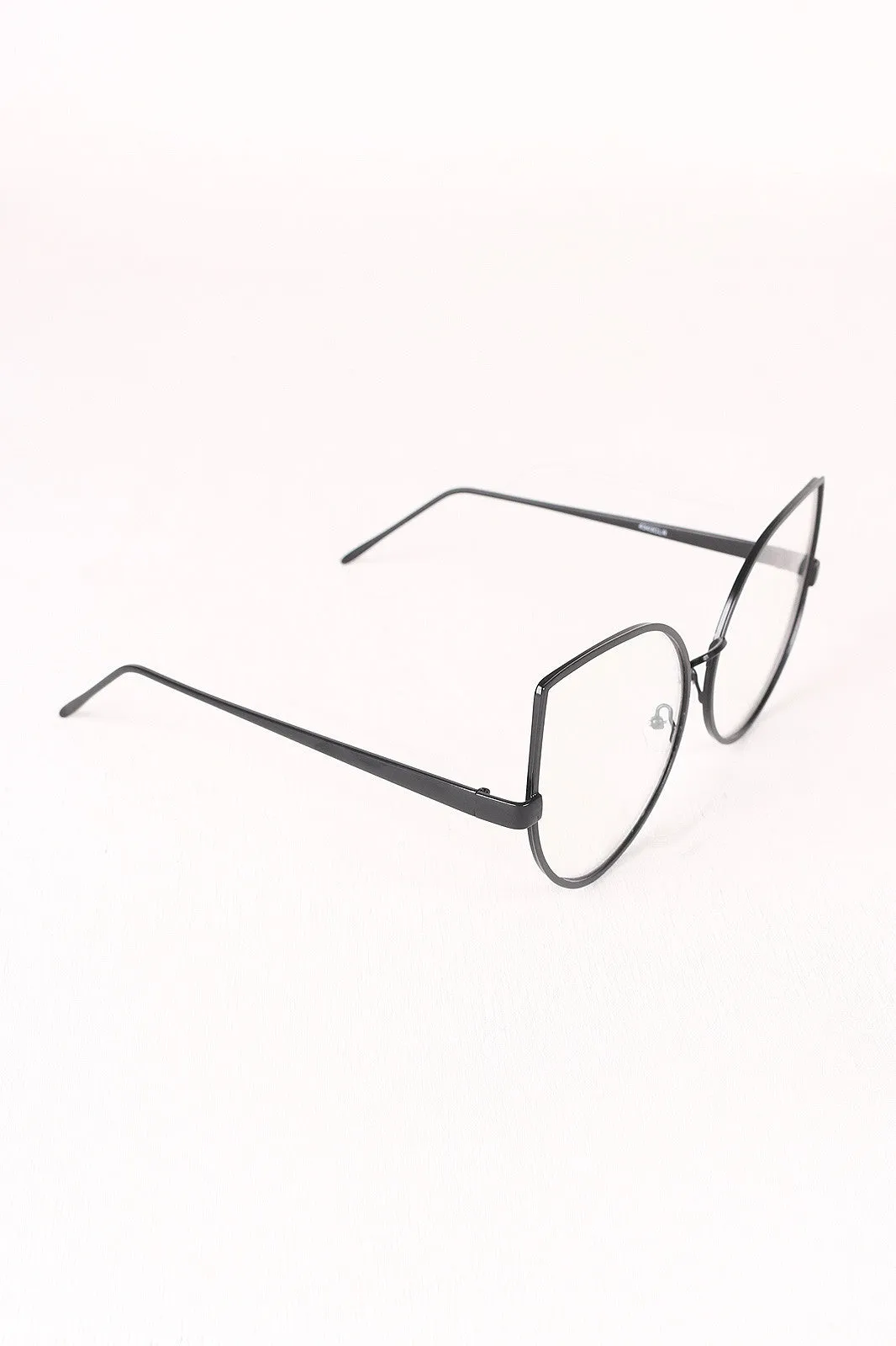 Oversized Clear Lense Cat Eye Glasses