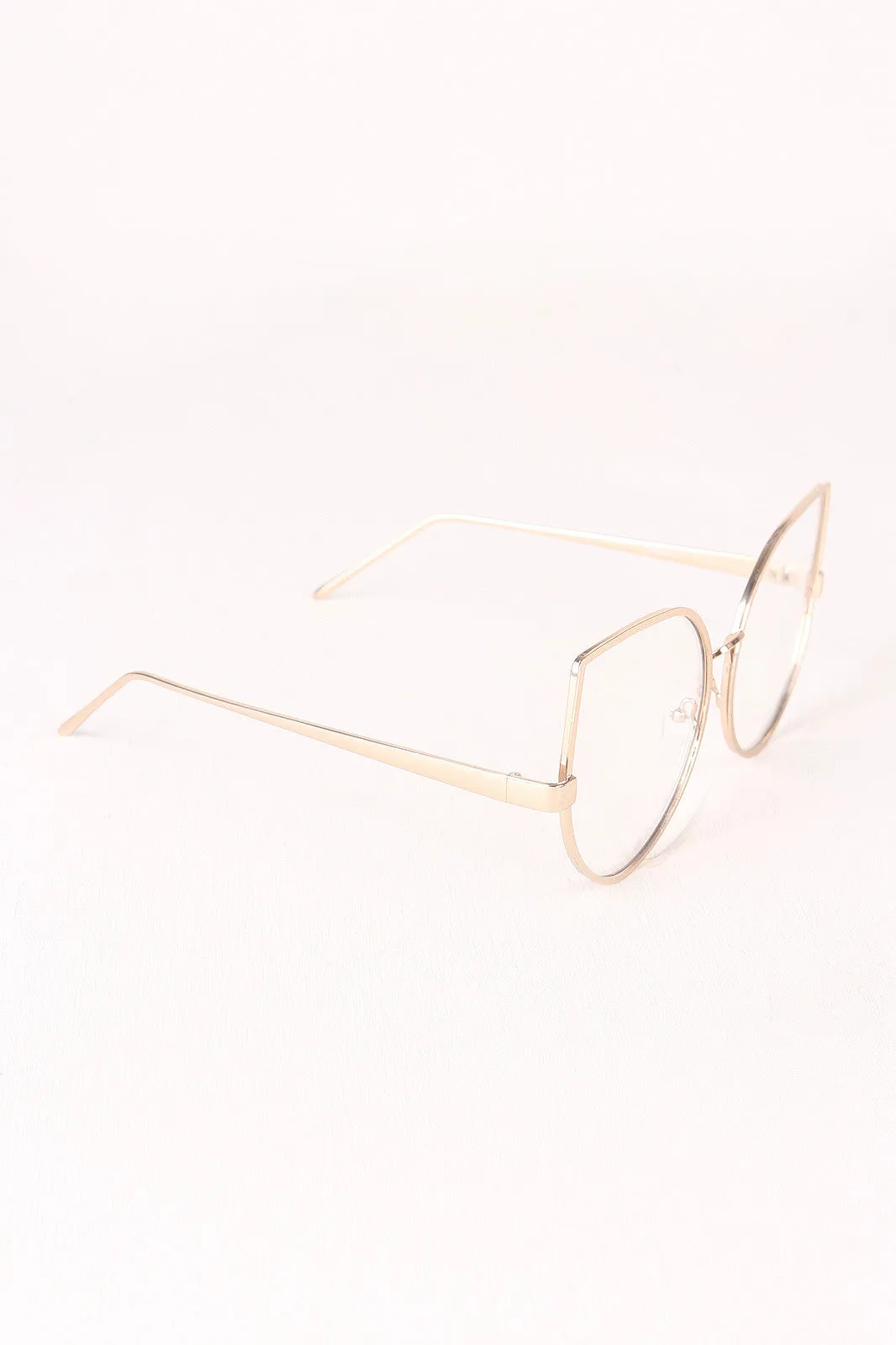 Oversized Clear Lense Cat Eye Glasses