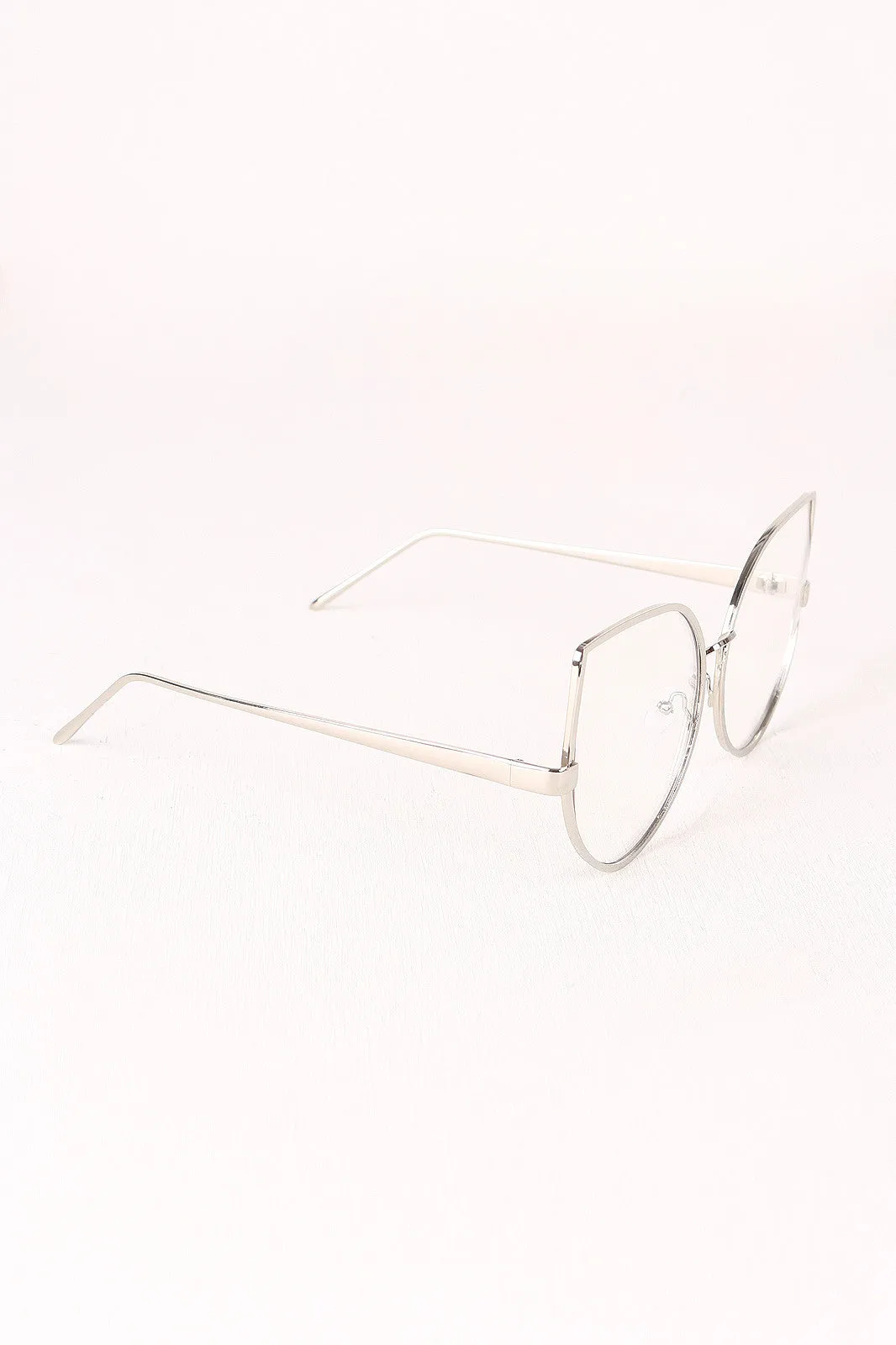 Oversized Clear Lense Cat Eye Glasses