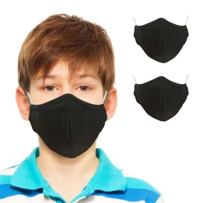 Plain Two Layer Reusable Face Masks for Kids (2-pack)