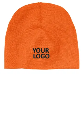 Port & Company Branded Beanies, Neon Orange