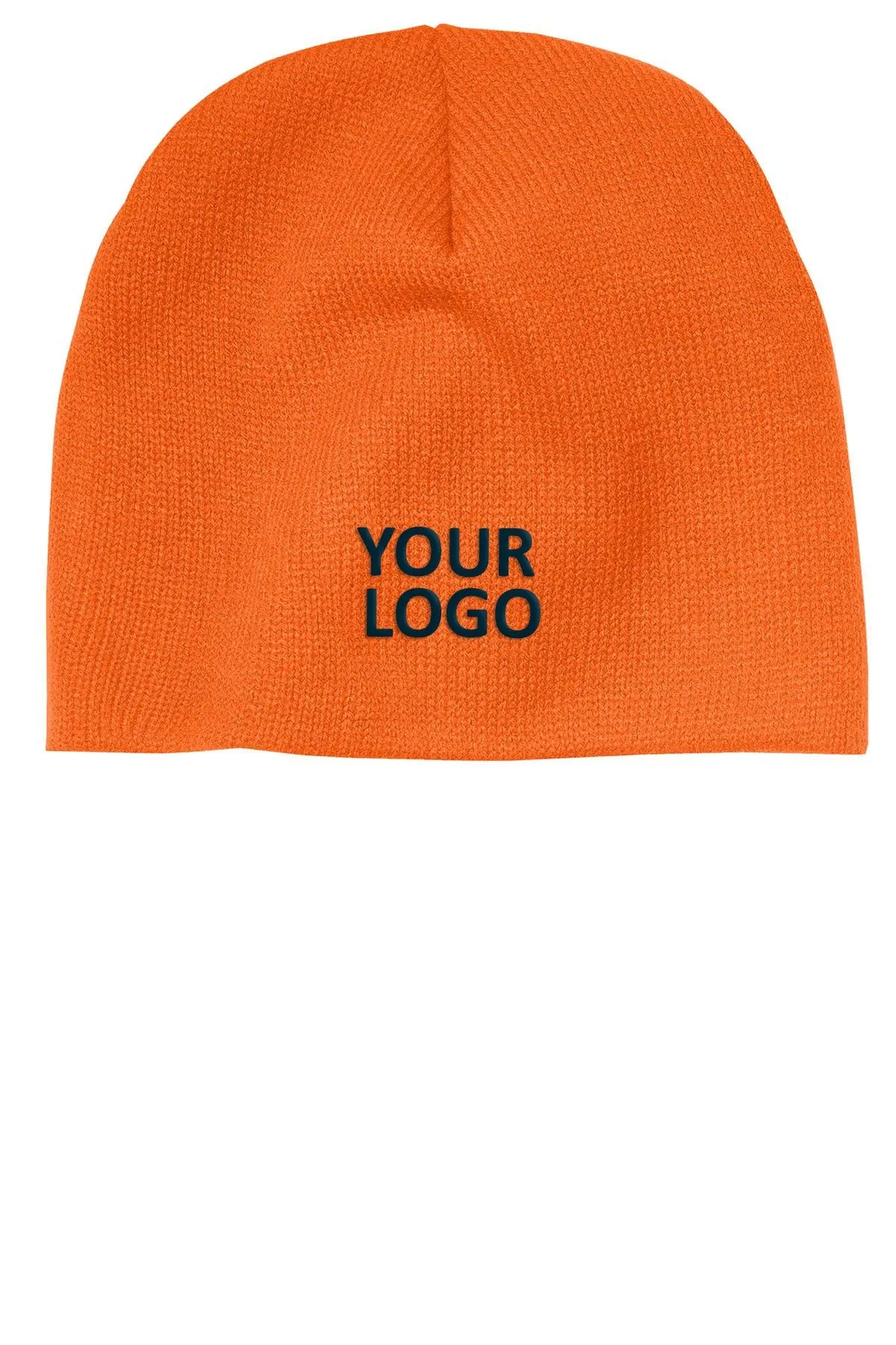 Port & Company Branded Beanies, Neon Orange